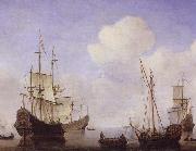 Ships riding quietly at anchor VELDE, Willem van de, the Younger